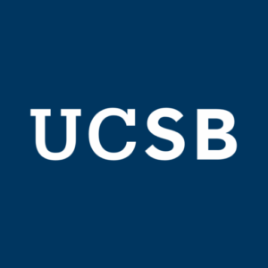 UCSB secondary logo in white against navy background