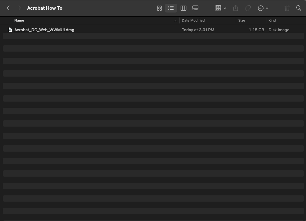 Screenshot showing the Acrobat_DC_Web_WWMUI.dmg file